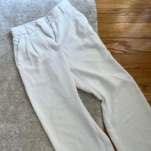 Aritzia effortless white crepe trousers SHORT